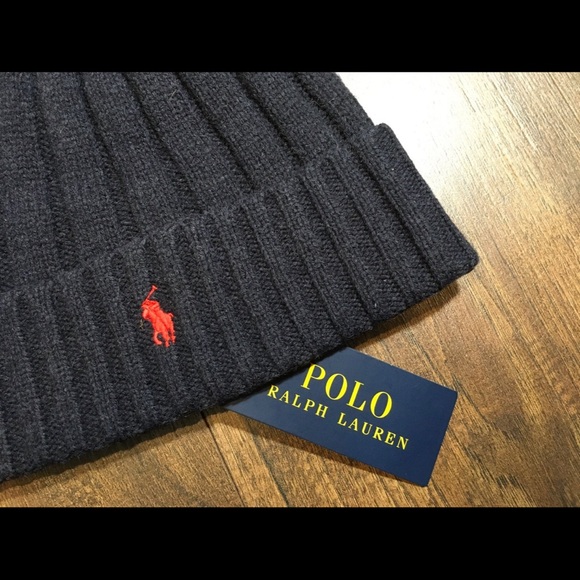 Polo Ralph Lauren PRL Winter Fall Cuffed Wool Knit Beanie Hat Cap - Picture 3 of 3